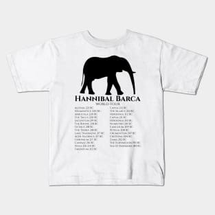 Hannibal Barca World Tour - Roman History Second Punic War Kids T-Shirt